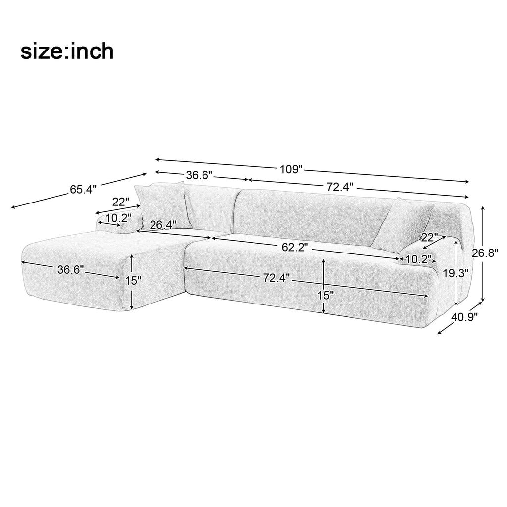 Gray L-Shape Modular Sectional Sofa Y47912