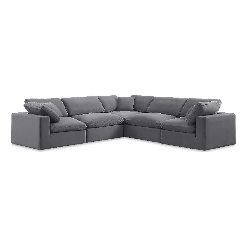 Grey Velvet Modular Sectional J320