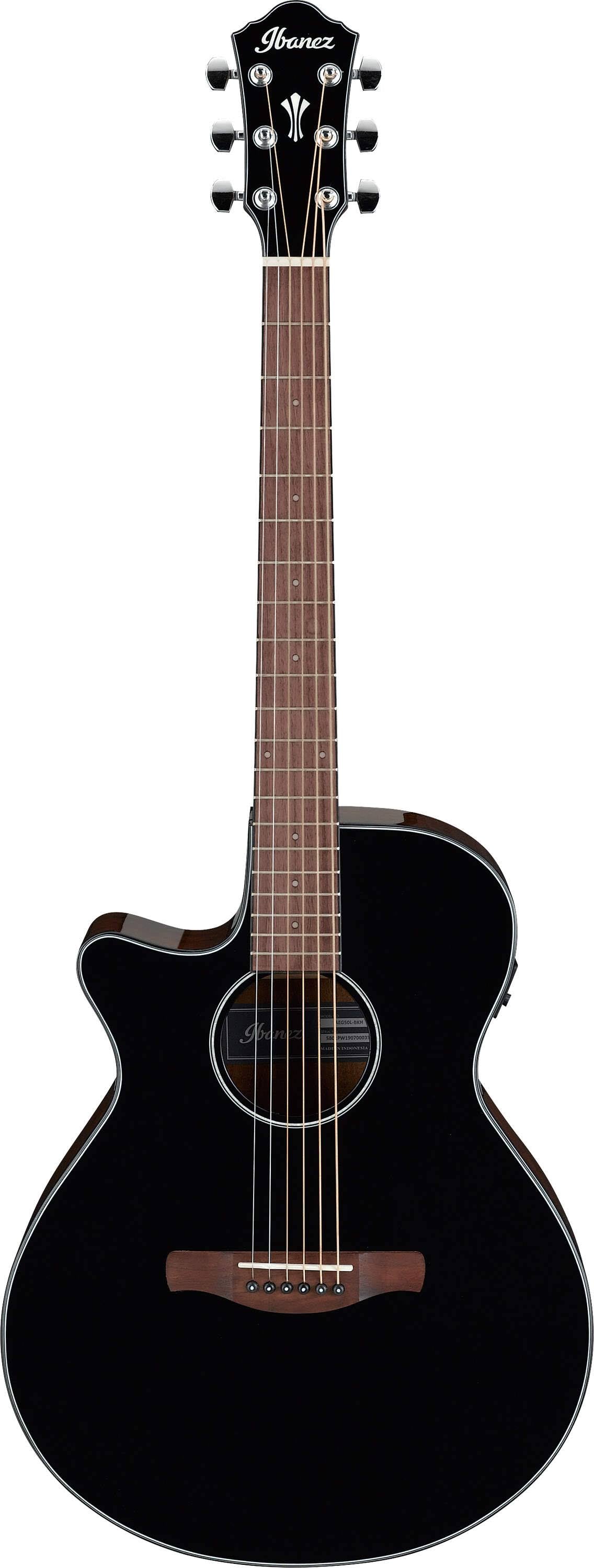 Left-Handed Black High Gloss Acoustic-Electric Guitar E69385