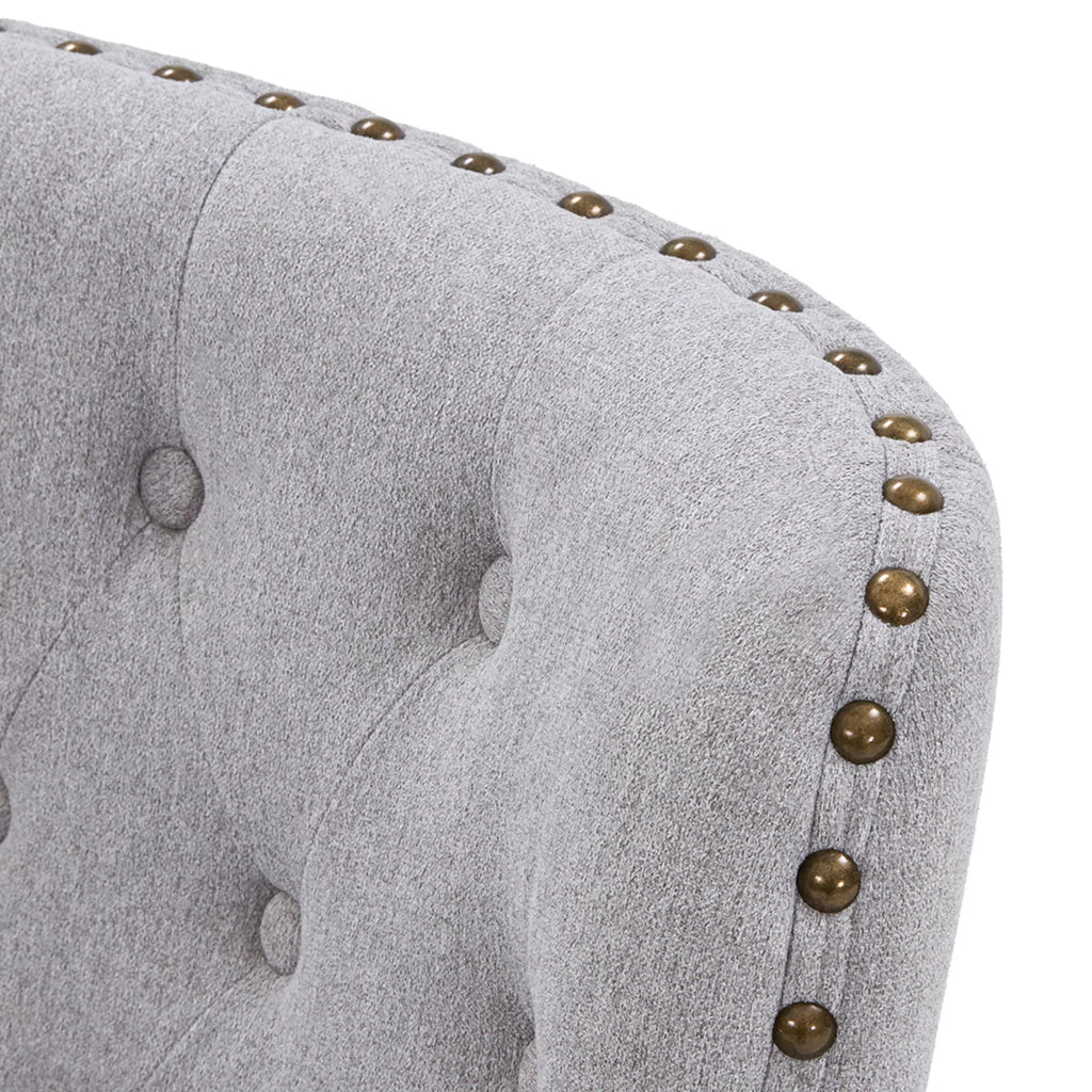 Gray Upholstered Accent Chair and Ottoman Set Y6596
