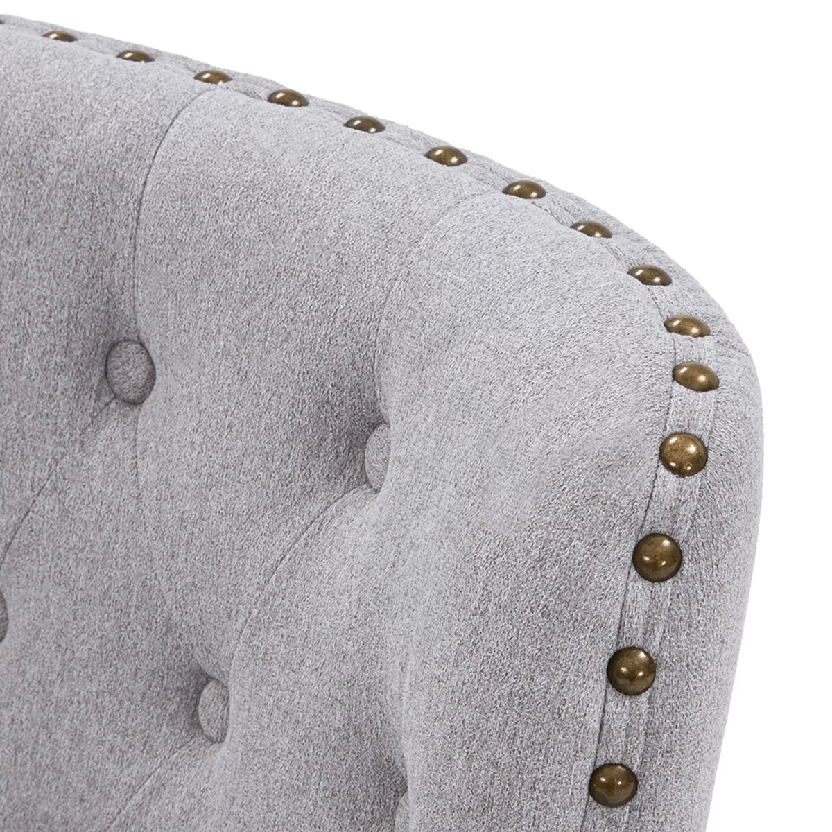Gray Upholstered Accent Chair and Ottoman Set Y6596