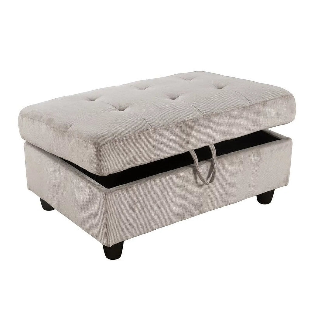 Gray Left Hand Facing Sectional with Ottoman Q746334