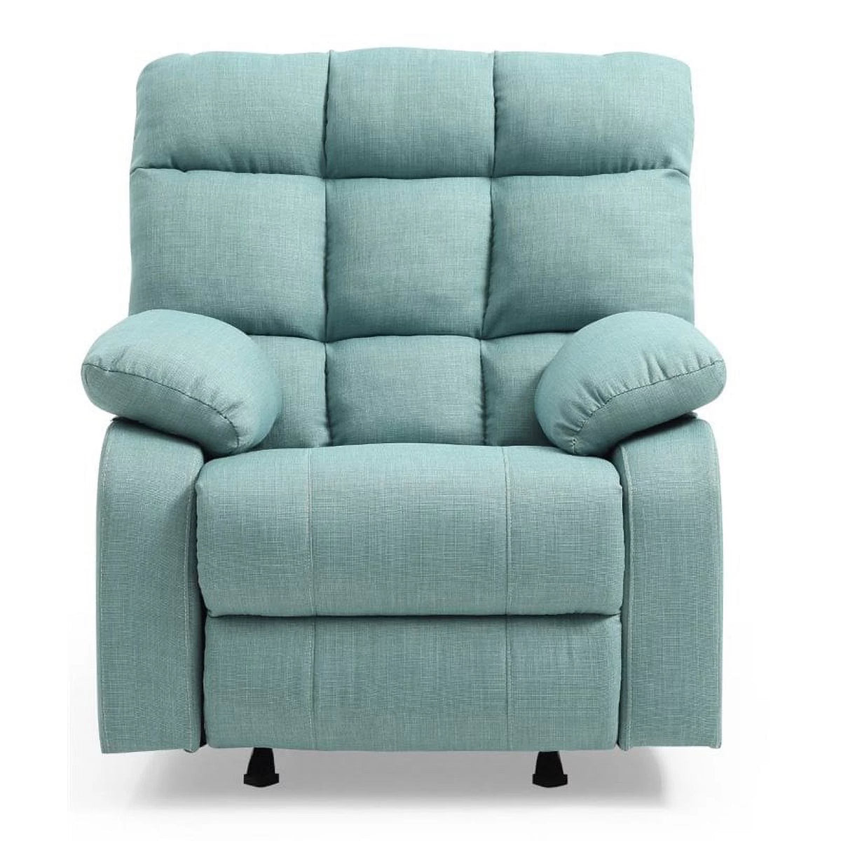 Teal Turquoise Fabric Rocker Recliner F2916