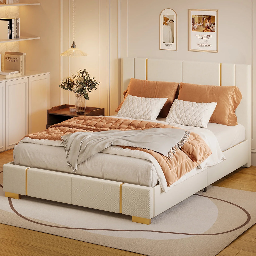 Queen Size Fabric Upholstered Bed Frame Z243606
