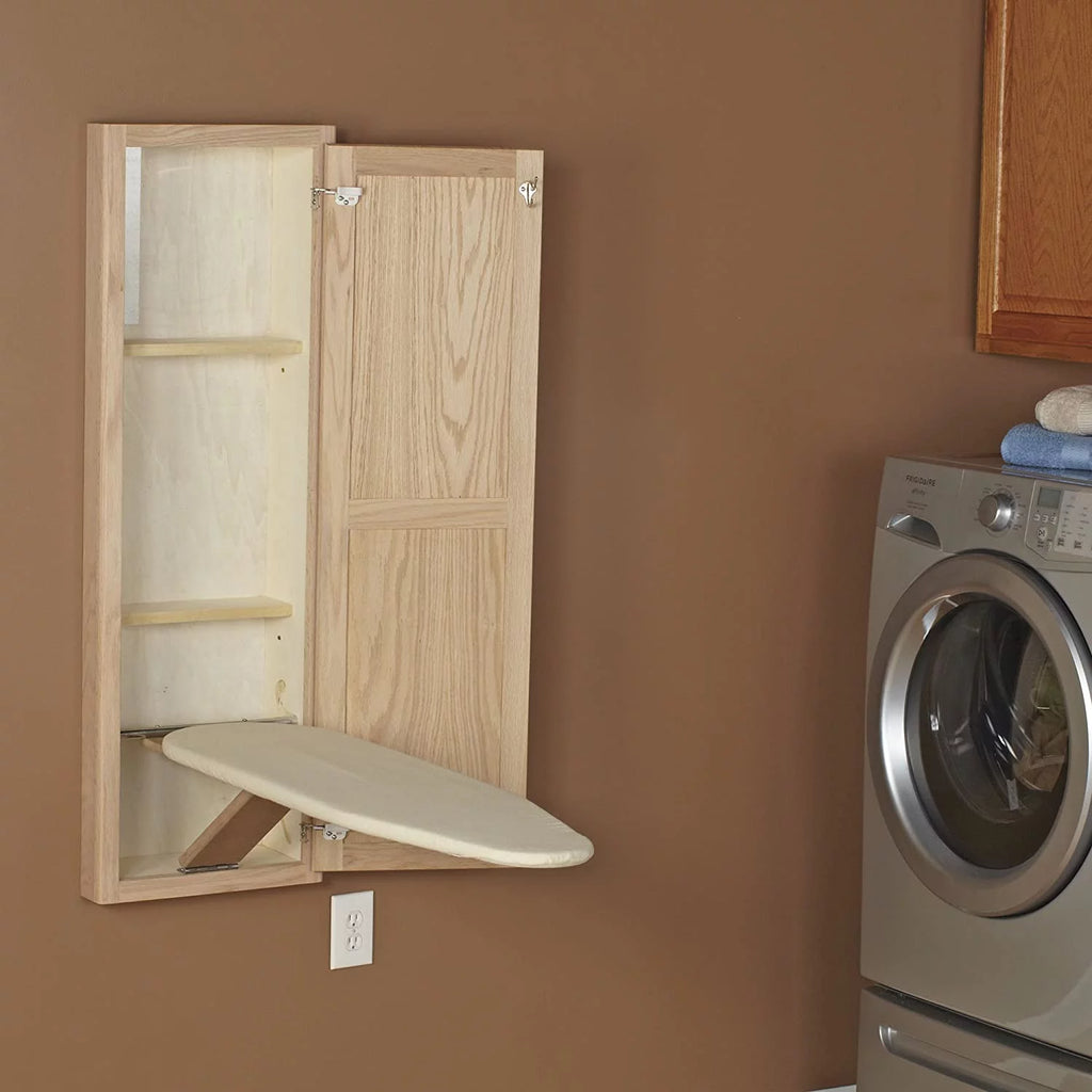 Recessed Ironing Board Cabinet with Storage Shelves B725701