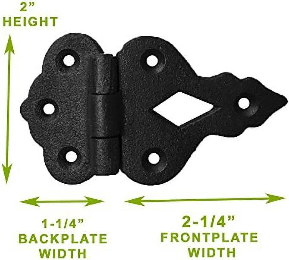 Black Wrought Iron 3/8 In. Offset Cabinet Hinge, Pack Of 4 X20119