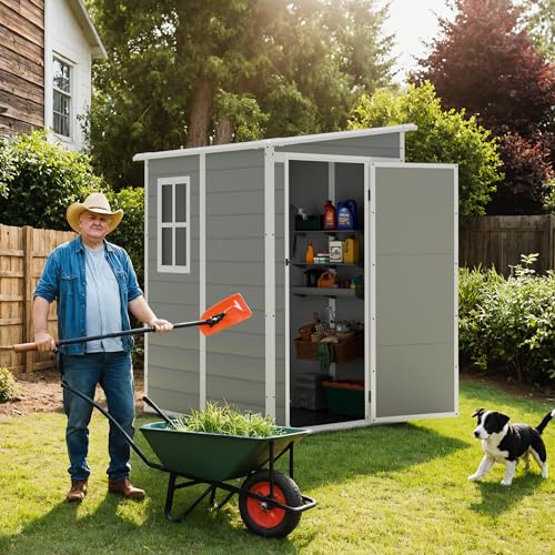 5' x 4' Resin Weather Resistant Outdoor Storage Shed with Floor F804