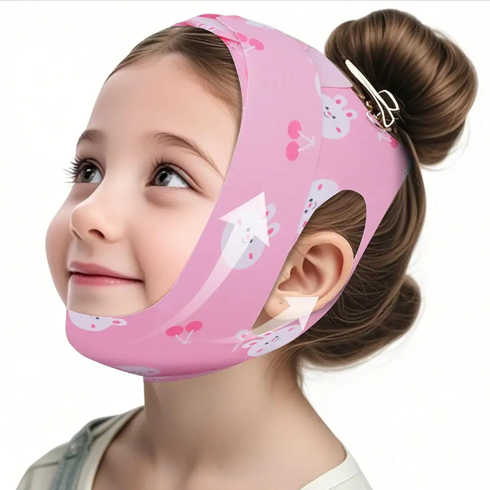 Anti-Snoring Chin Strap for Kids Pink Cartoon Adjustable F82857