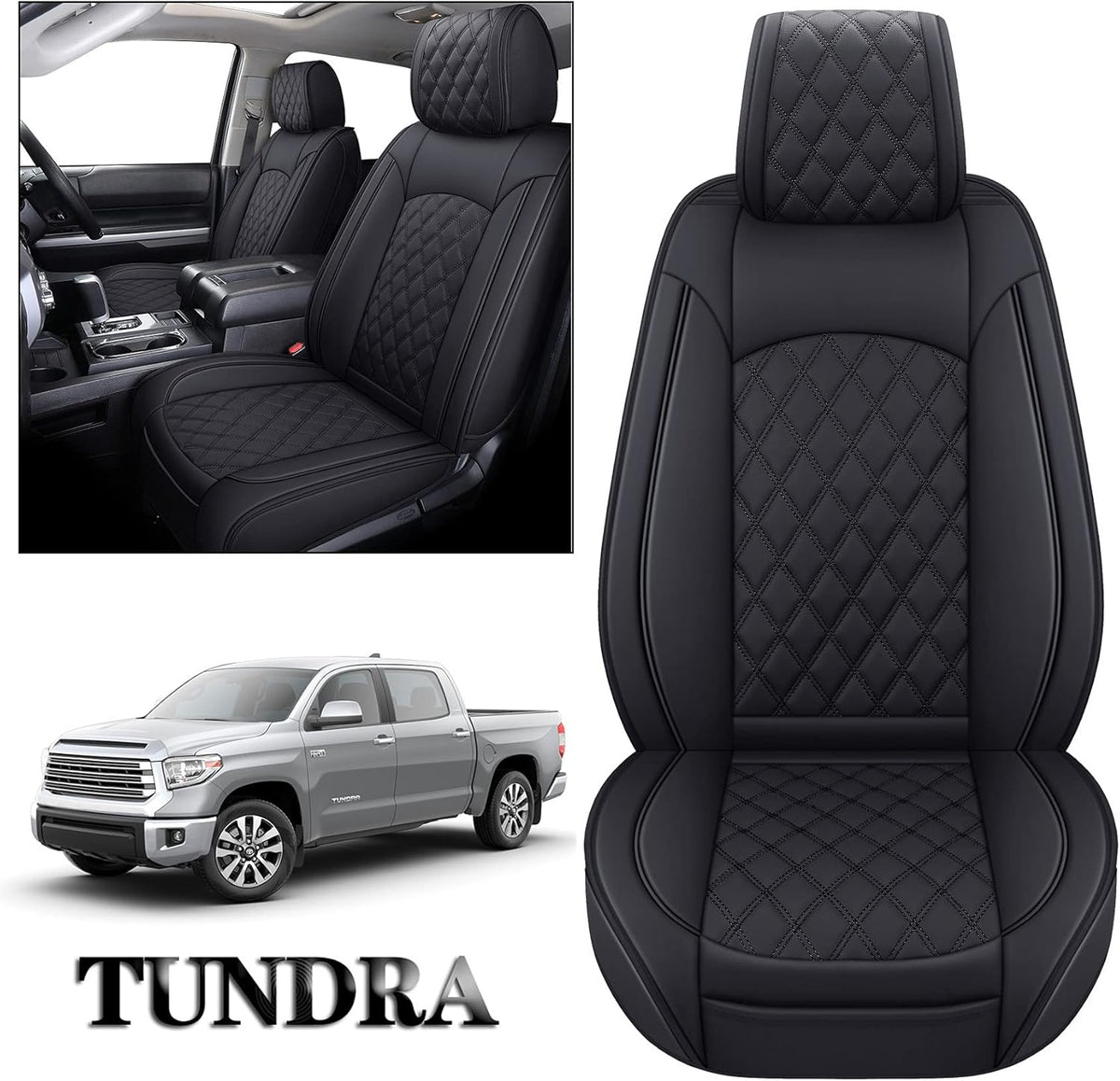 Waterproof Faux Leather Full Seat Covers 5 PCS Full Set Black-Red B4945