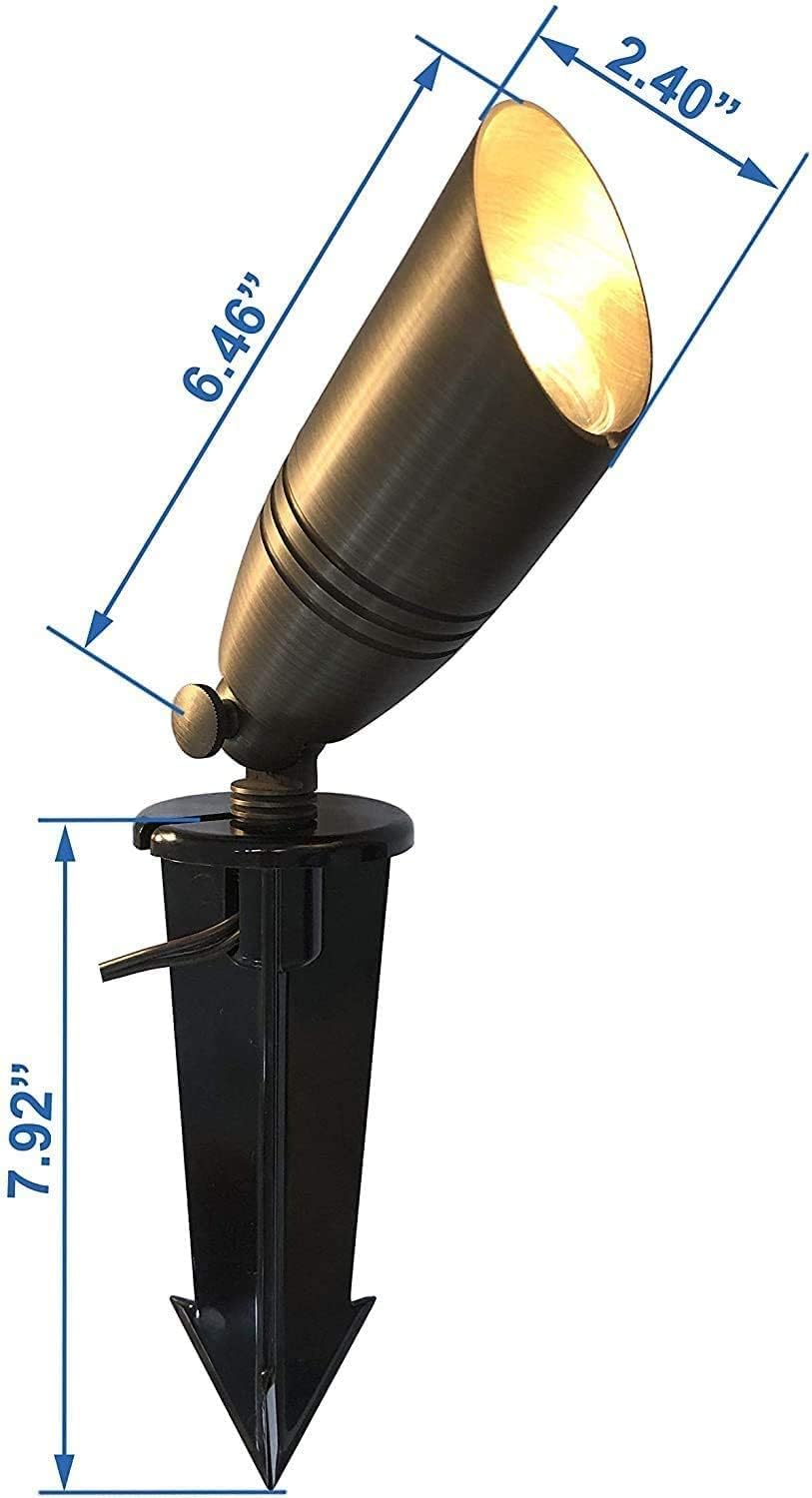Solid Brass 6 Packs 12V Low Voltage Waterproof Landscape Spotlight V375