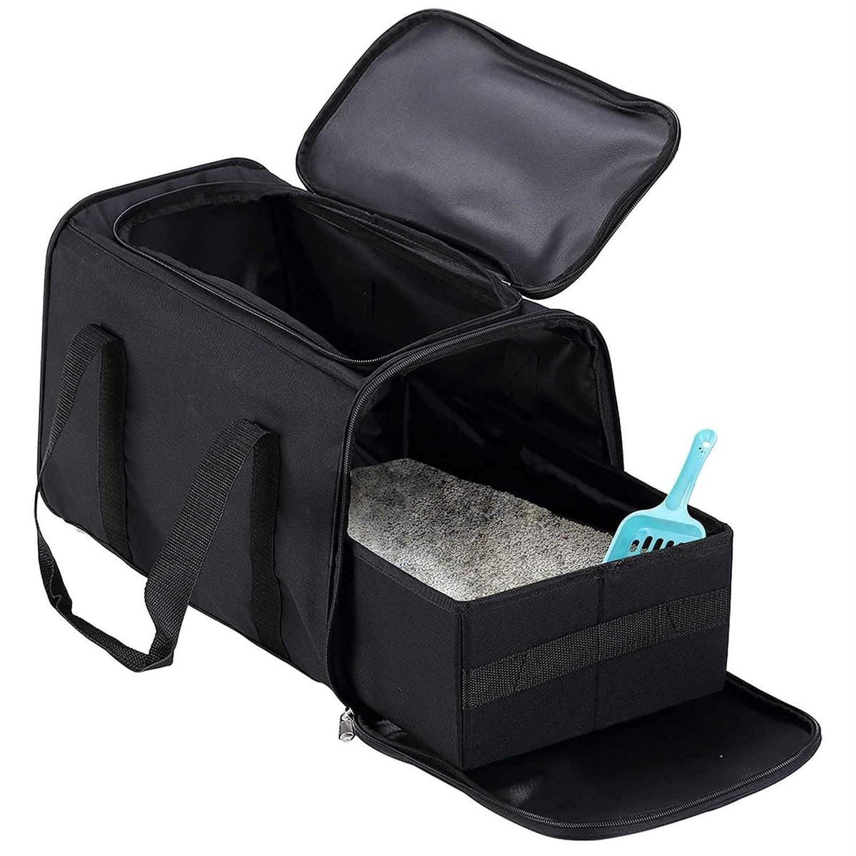 Black 2In 1 Foldable Cat Litter Box O53892