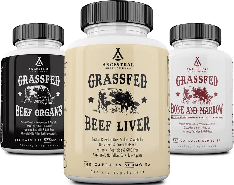 Grass Fed Beef Liver Organ Bone and Marrow Capsules X7612