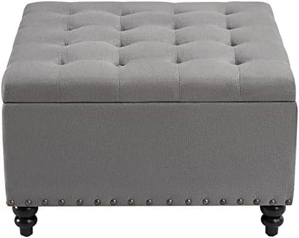 Blue Oversized Tufted Ottoman K41142