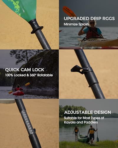 Adjustable Carbon Shaft PP Blade Kayak Paddle V60851