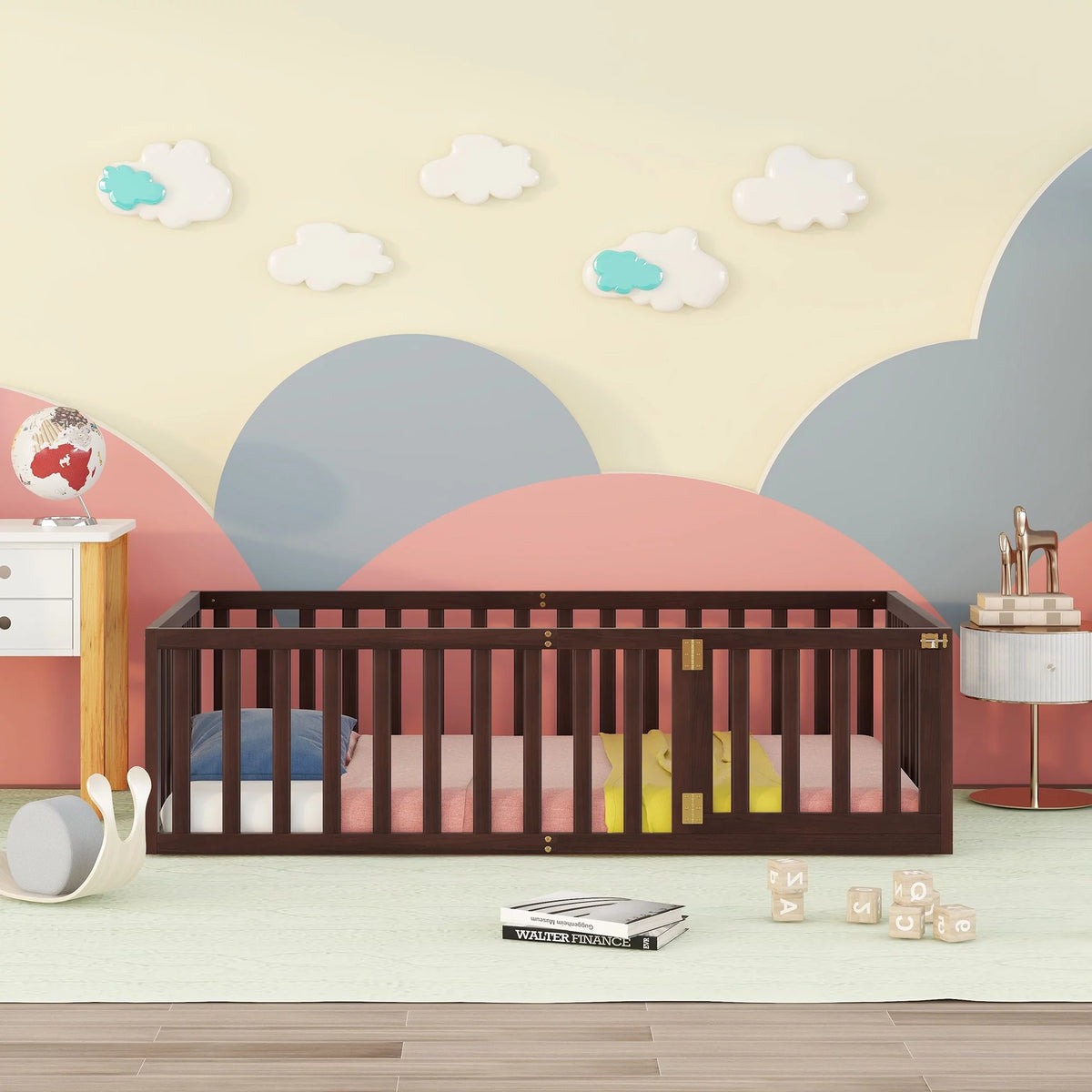 Wood Floor Bed with Fence and Door U6211