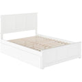White Hardwood Storage Platform Bed V914895
