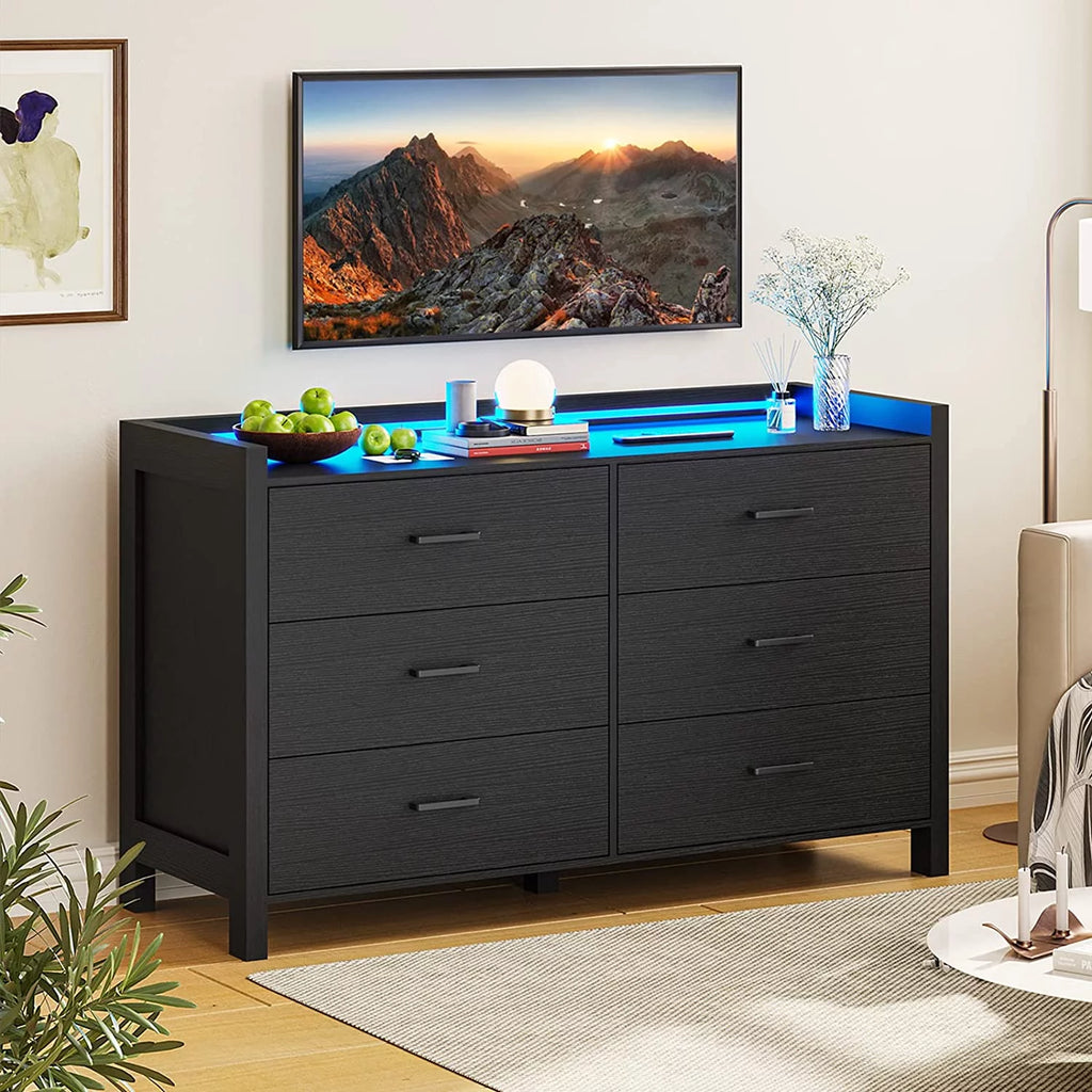 White 6 Drawer Wooden Dresser I5227