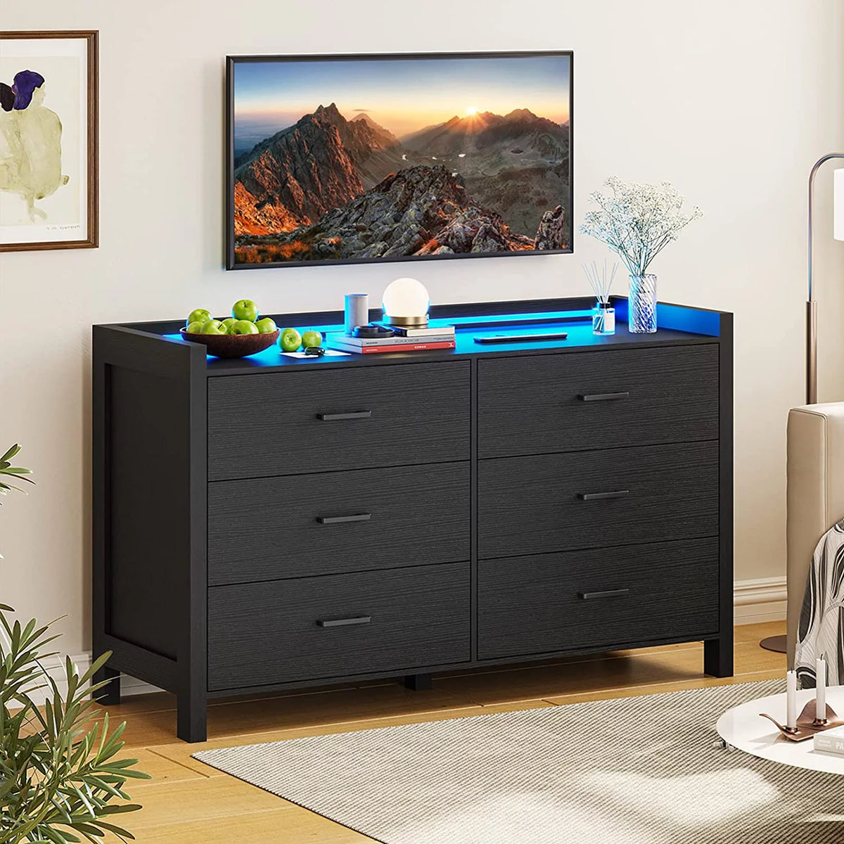 White 6 Drawer Wooden Dresser I5227