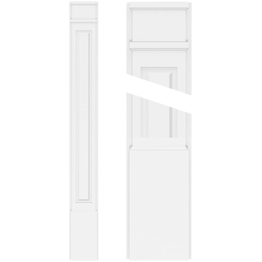 PVC Raised Panel Pilaster with Decorative Capital & Base (Pair) G155