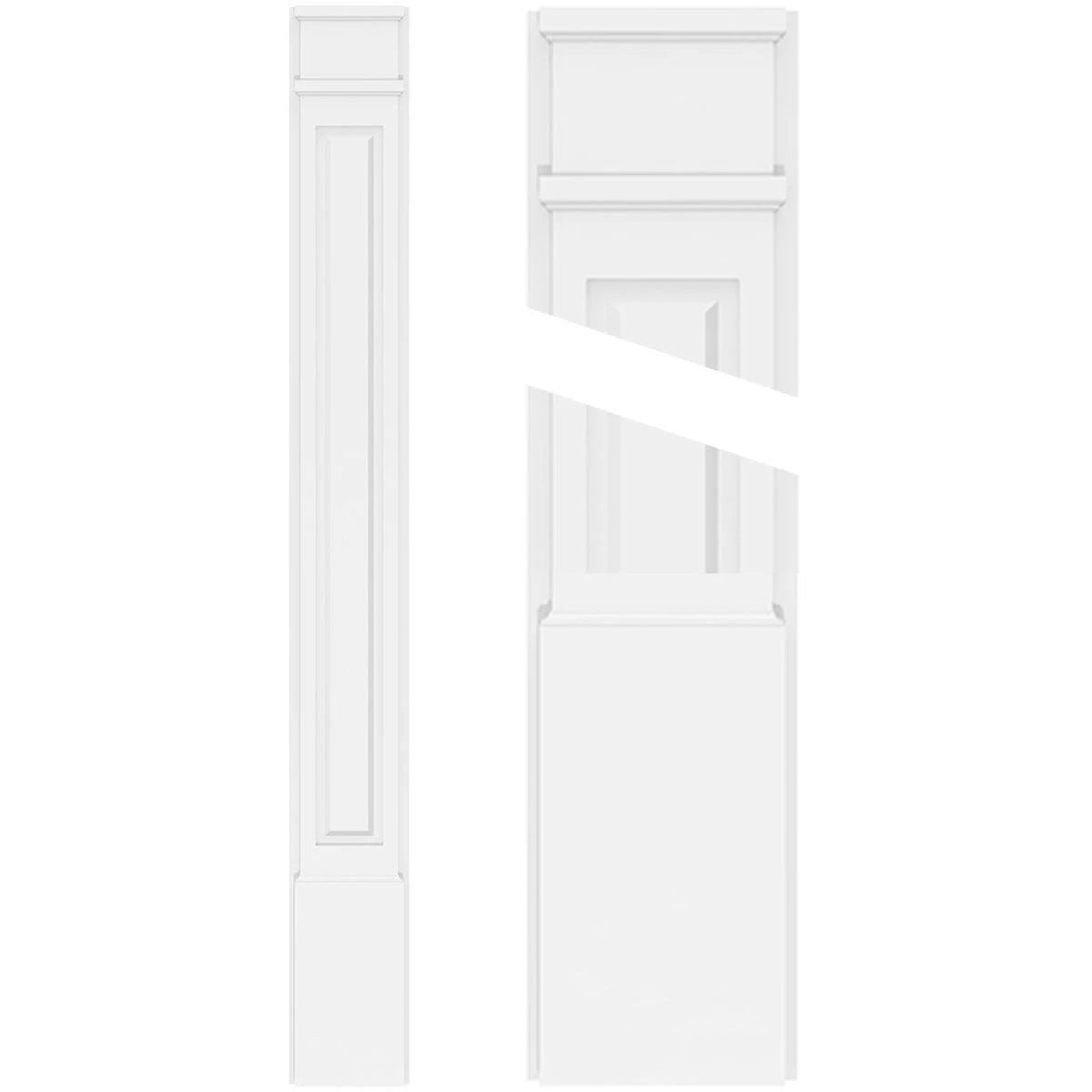 PVC Raised Panel Pilaster with Decorative Capital & Base (Pair) G155
