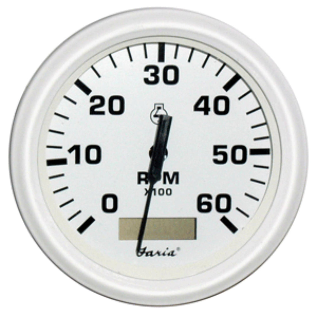 White 4" Tachometer with Hourmeter A5492