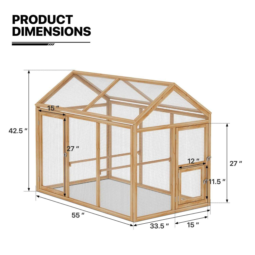 Outdoor Chicken Coop with Roosting Rods T941