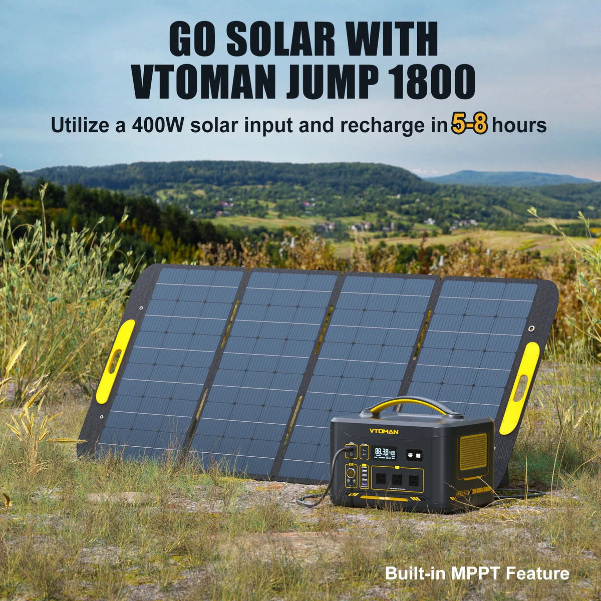 1800W 1548Wh Portable Power Station with AC/DC/USB/Car Ports U417534