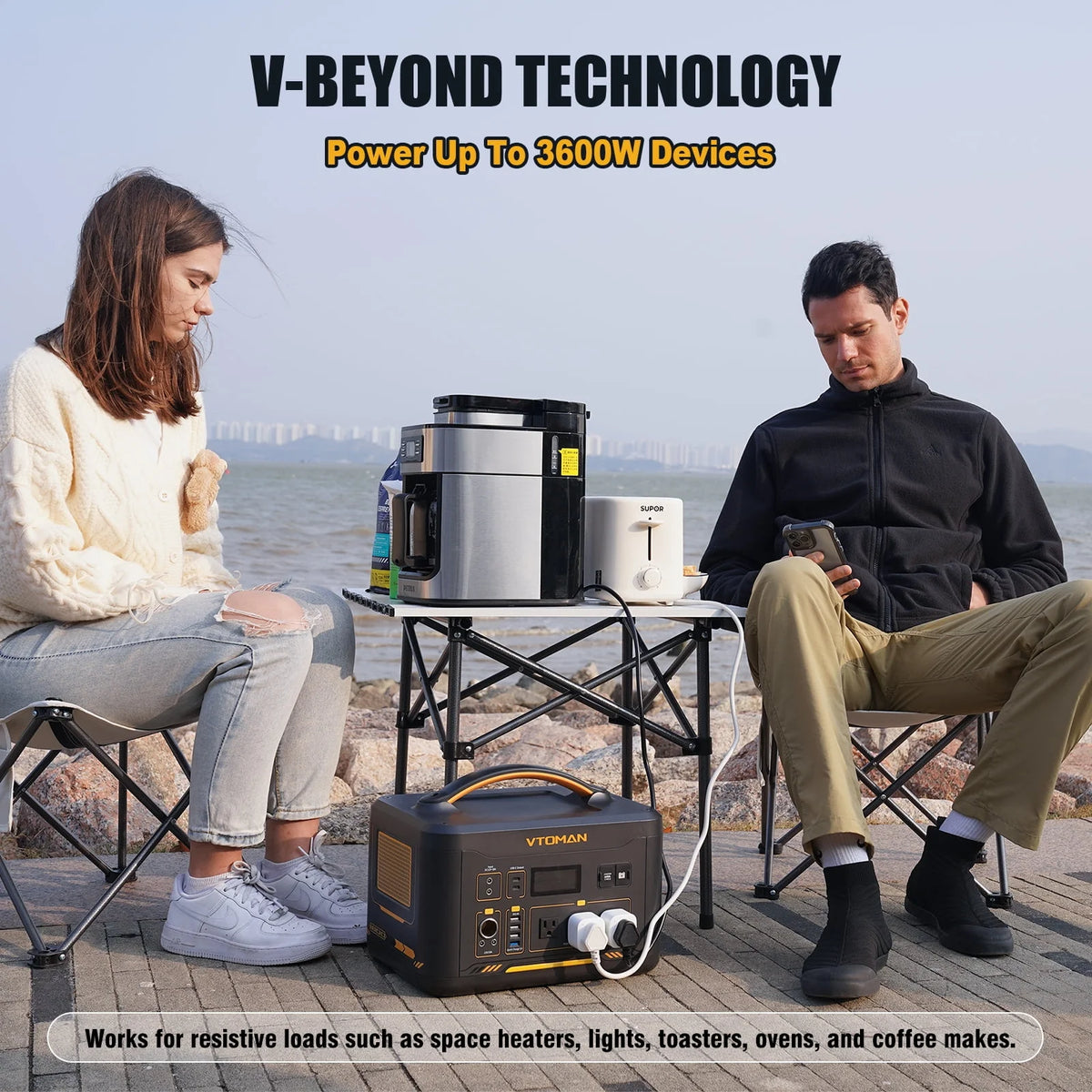 1800W 1548Wh Portable Power Station with AC/DC/USB/Car Ports U417534