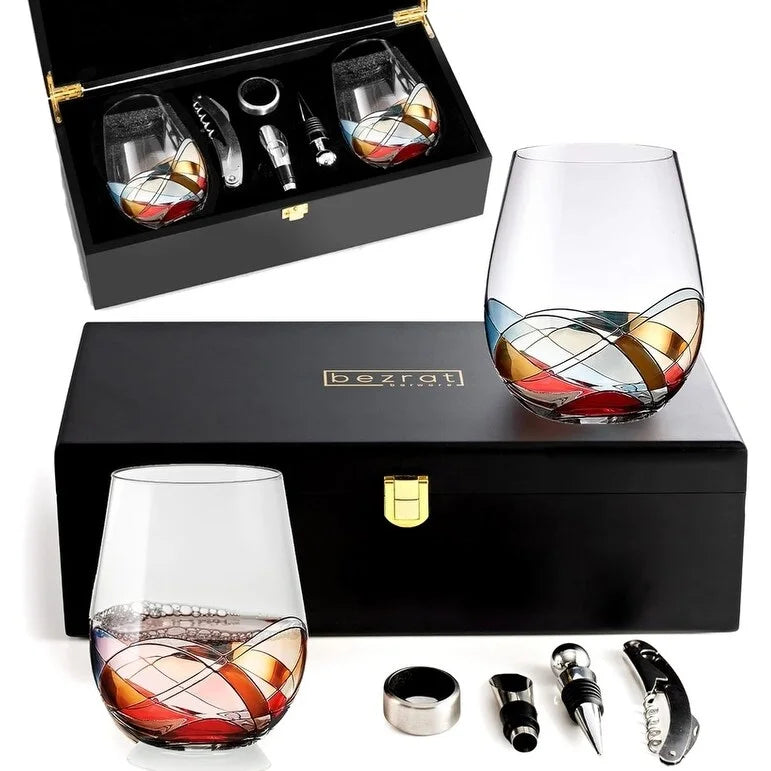 Stemless Wine Glasses Gift Set D816