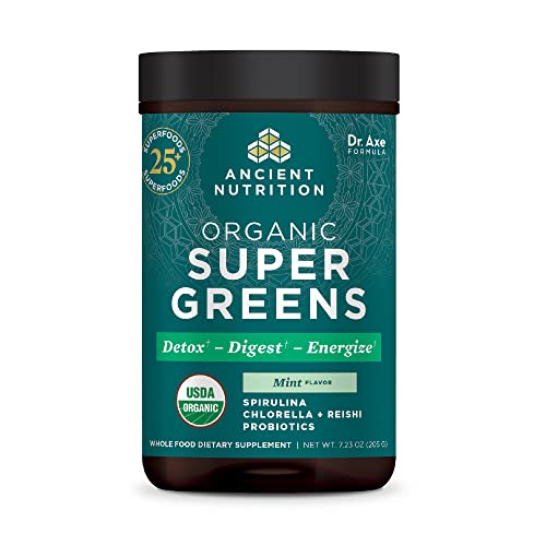 Organic Peppermint SuperGreens Powder with Probiotics Z450006