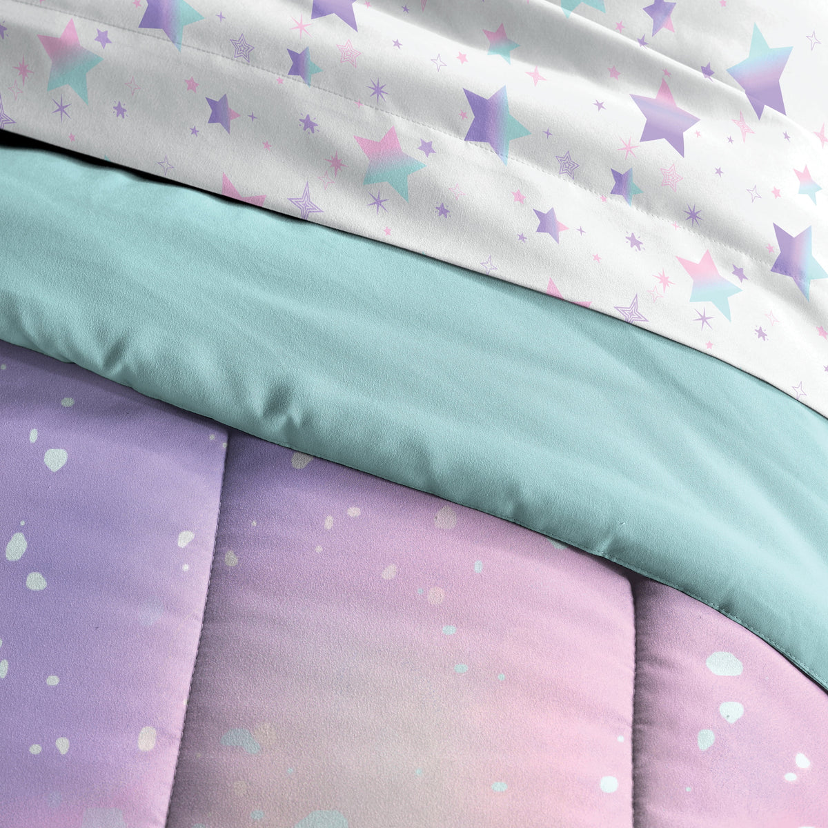 Full 7 Piece Pink Polyester Microfiber Comforter Set W83500