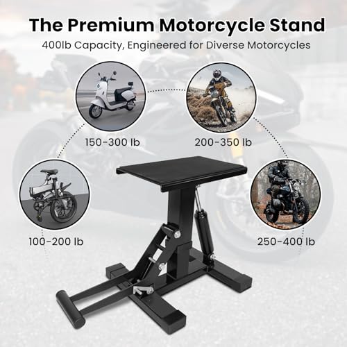 Heavy Duty Steel Hydraulic Motorcycle Jack Lift Stand 400 lbs Capacity Q92898