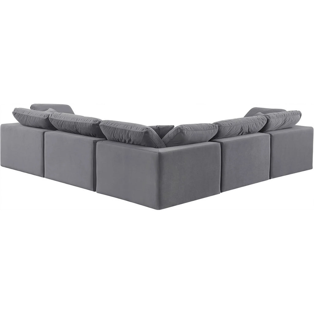 Grey Velvet Modular Sectional J320