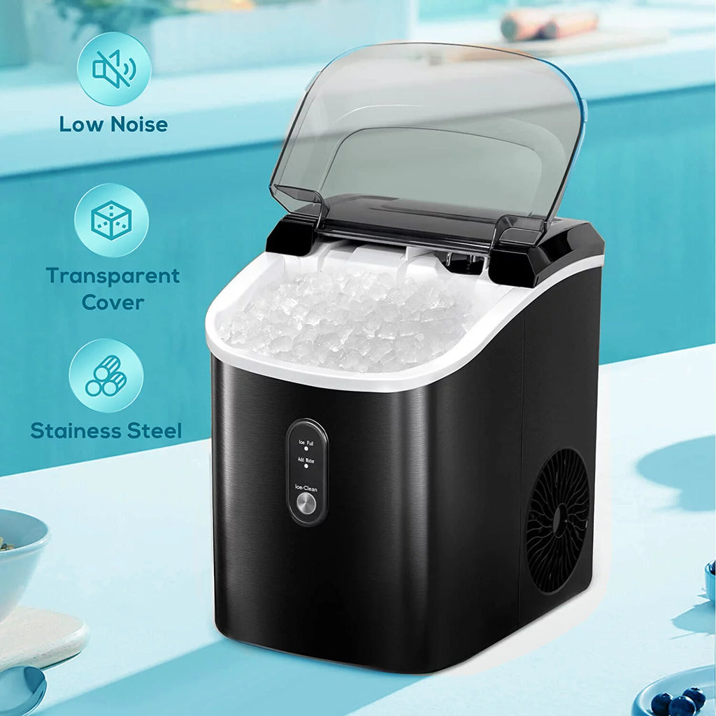 Nugget Ice Maker Countertop with Self-Cleaning Function, 33lbs/24H Chewable Ice, Black T55498