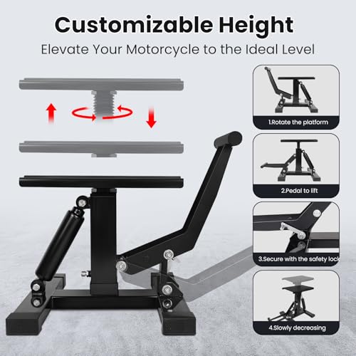Heavy Duty Steel Hydraulic Motorcycle Jack Lift Stand 400 lbs Capacity Q92898
