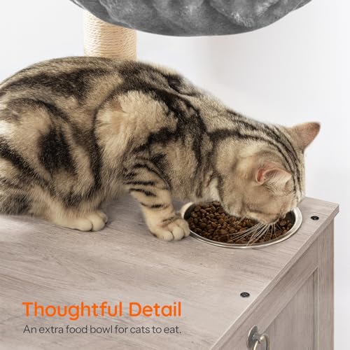 44" Tall Wooden Cat Tree with Litter Box Enclosure T55132