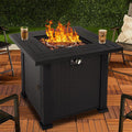 Propane Fire Pit Table 40,000 BTU Auto-Ignition with Lid & Lava Rock N177988