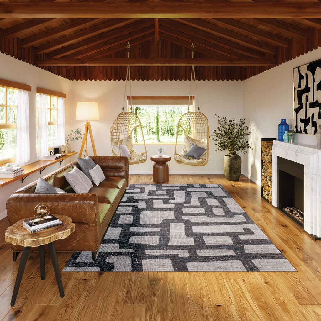 Grey 10' x 14' Non-Skid Area Rug W968