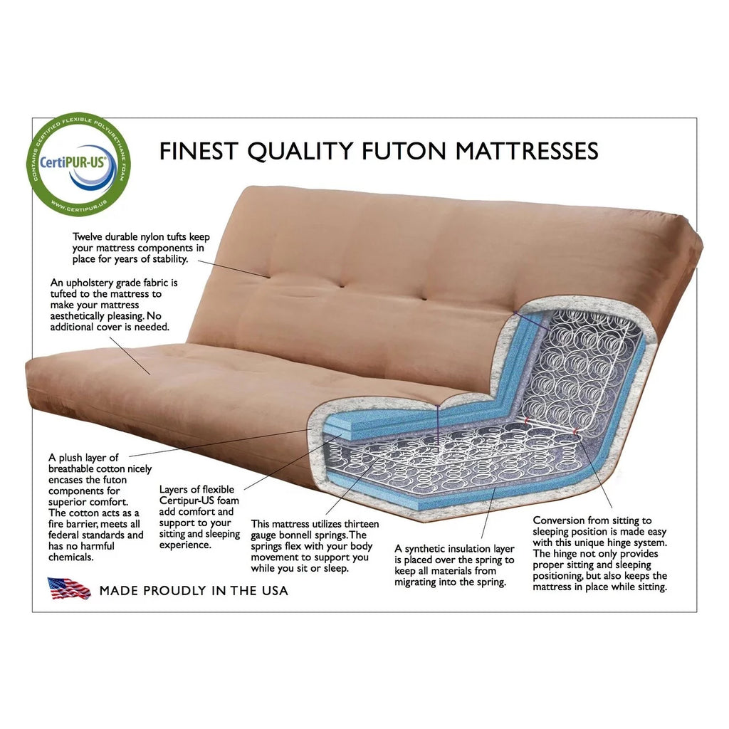 Wood Futon with Gray Mattress R696164
