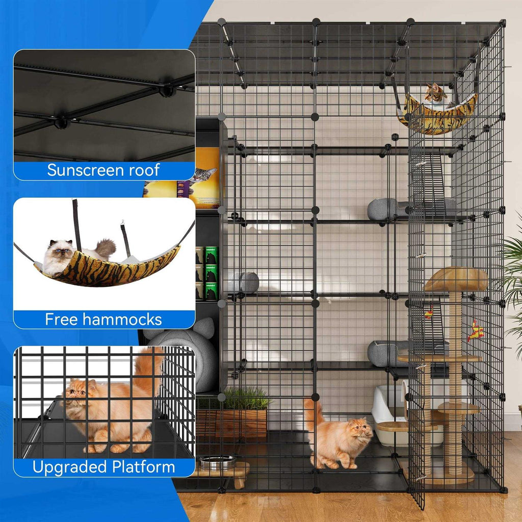 Large 5-Tier Cat Cage with Hammock B587412