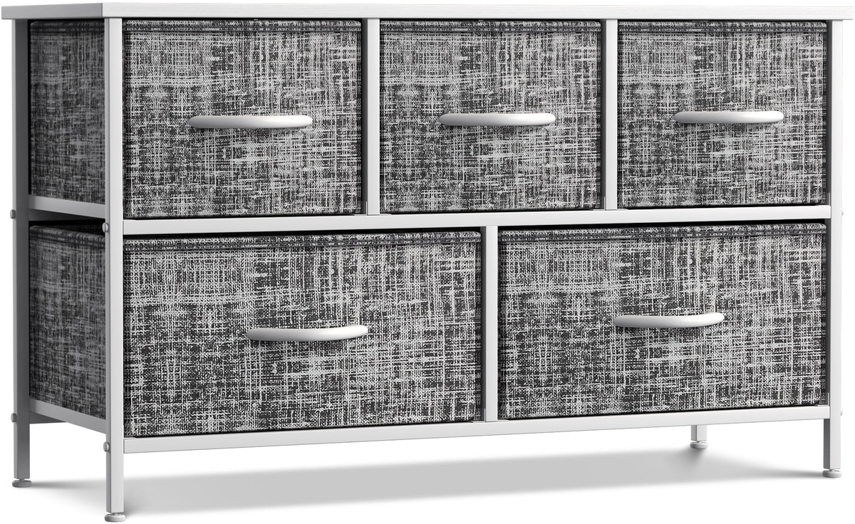 5 Drawer Storage Chest Dresser with Fabric Bins A581720