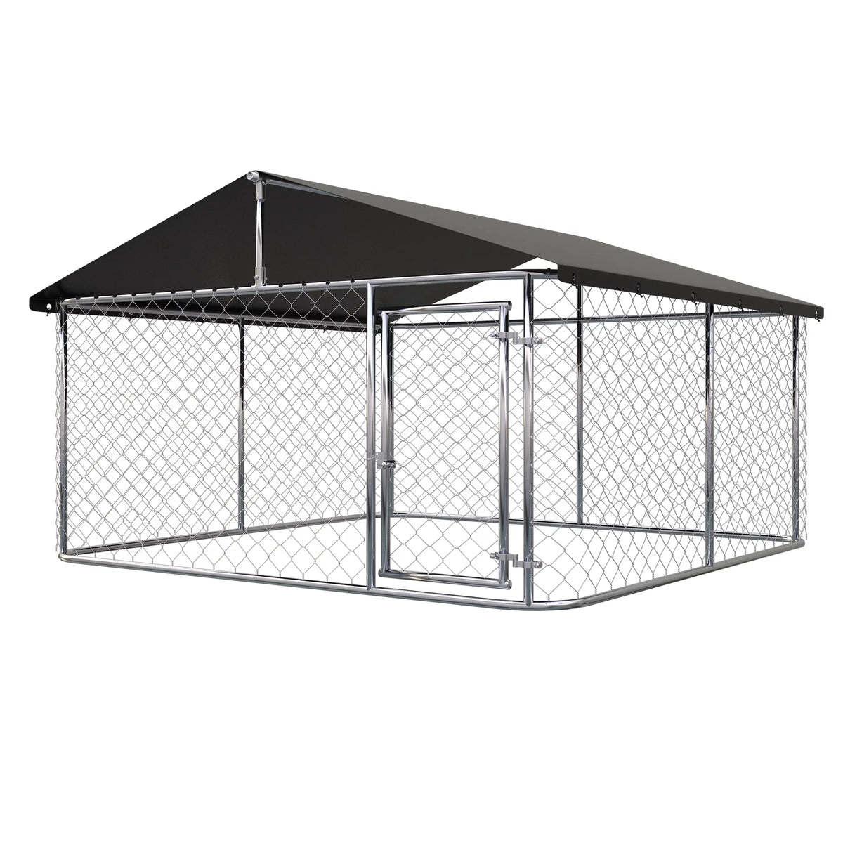 Outdoor Dog Kennel with Black UV & Water Resistant Cover W2010