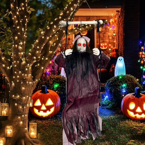 Hanging Swing Ghost with Sound and Light Up Eyes G745528