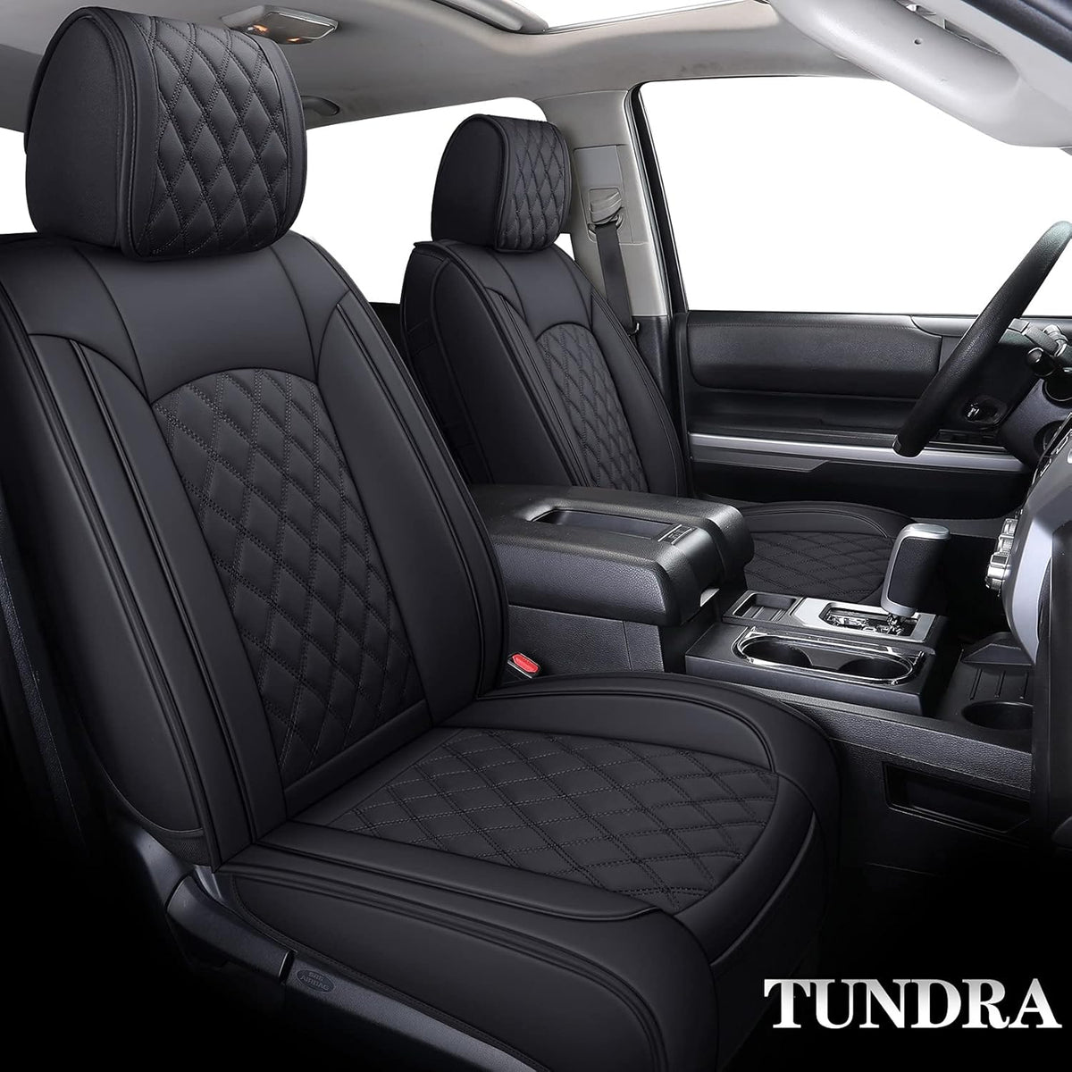 Waterproof Faux Leather Full Seat Covers 5 PCS Full Set Black-Red B4945
