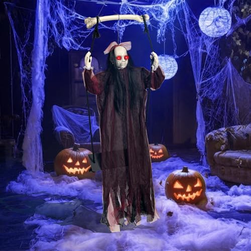 Hanging Swing Ghost with Sound and Light Up Eyes G745528