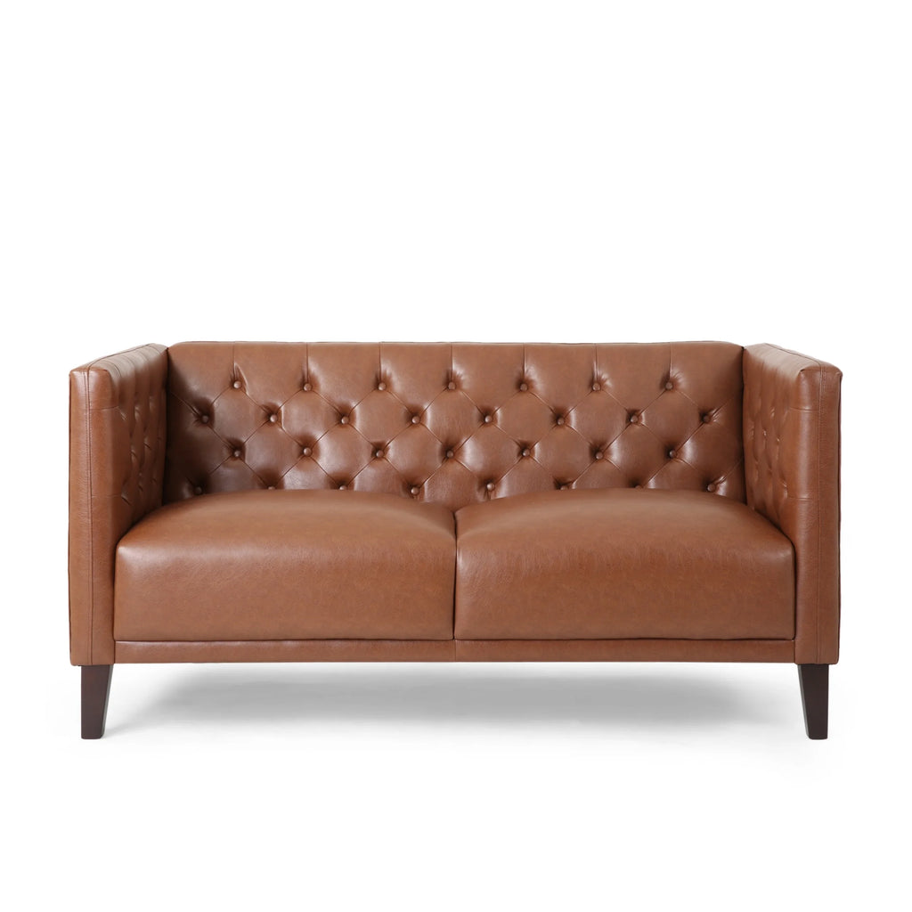Brown Upholstered Loveseat V70211