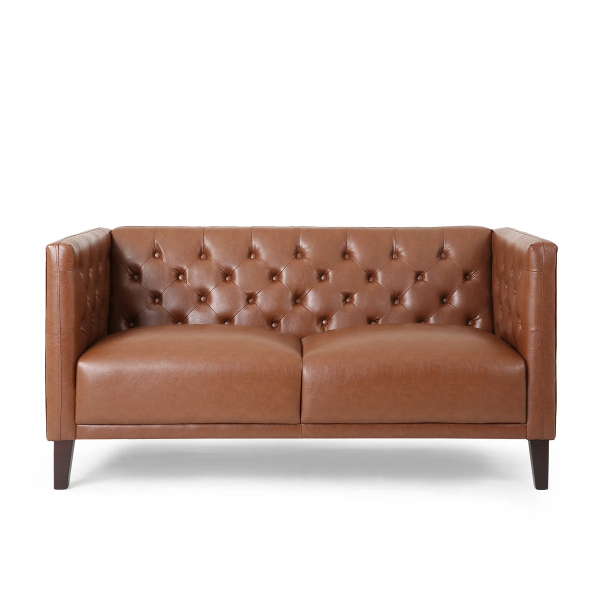 Brown Upholstered Loveseat V70211