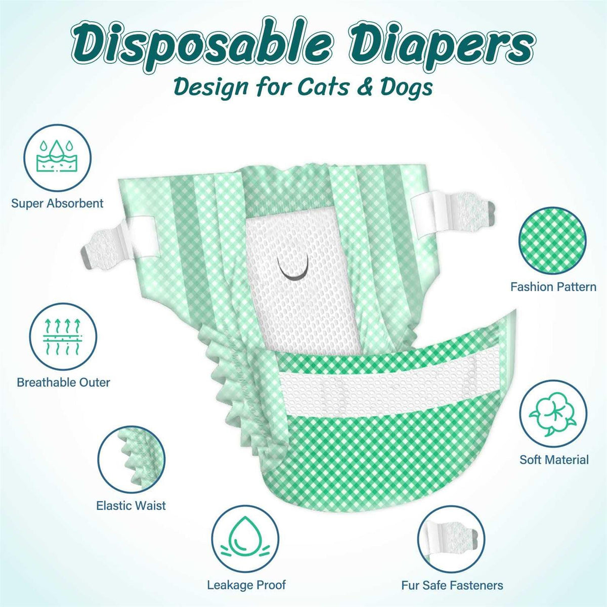 Soft Disposable Female Cat & Dog Diapers U7068