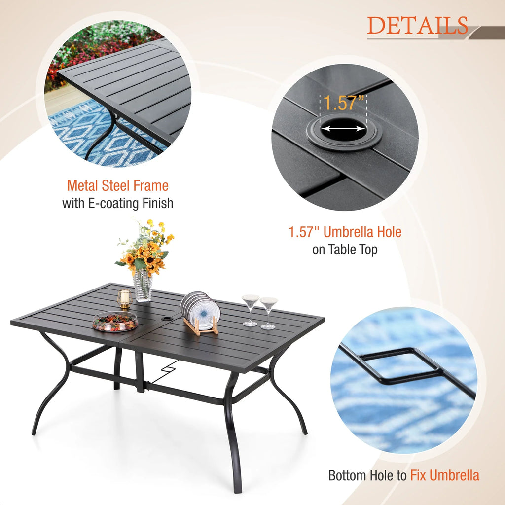 8-Piece Outdoor Dining Set with Beige Umbrella H775362