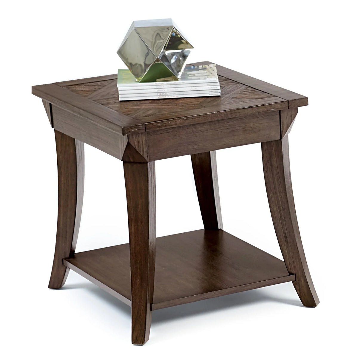 Wood End Table in Dark Poplar Brown J739